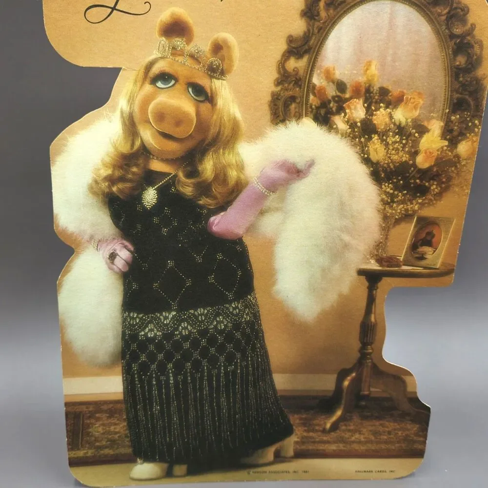 Vintage Miss Piggy Muppets Diecut Wall Decoration MY NEEDS ARE SIMPLE Hallmark